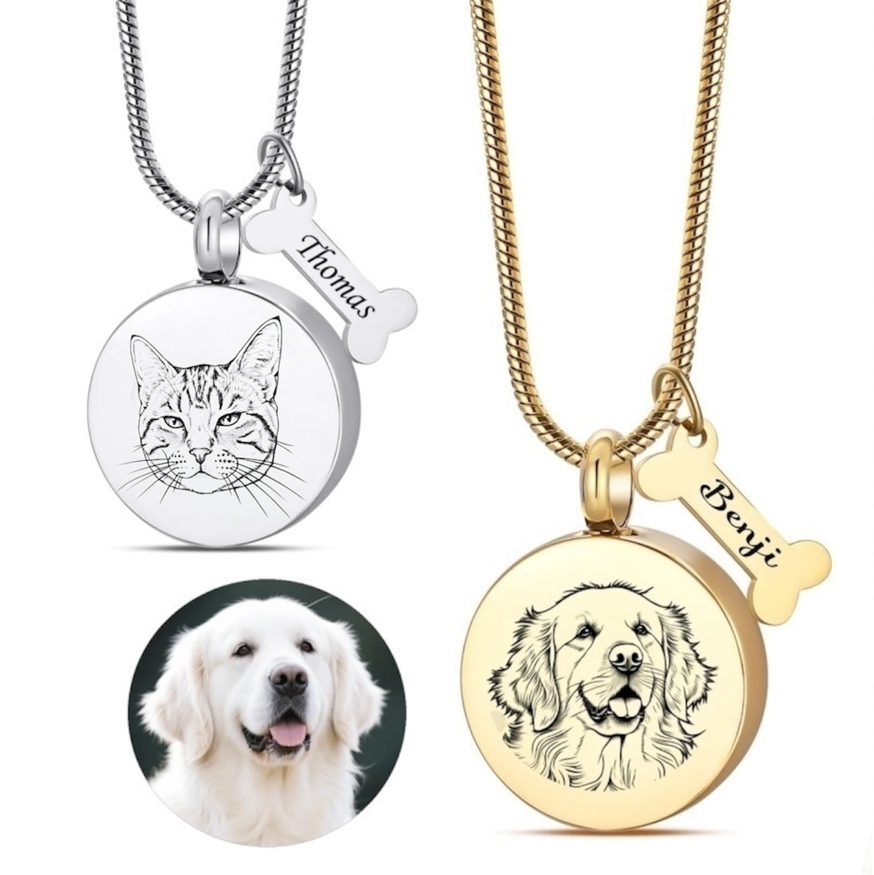 Pet Keepsake Necklace – Paw Print or Personalized
