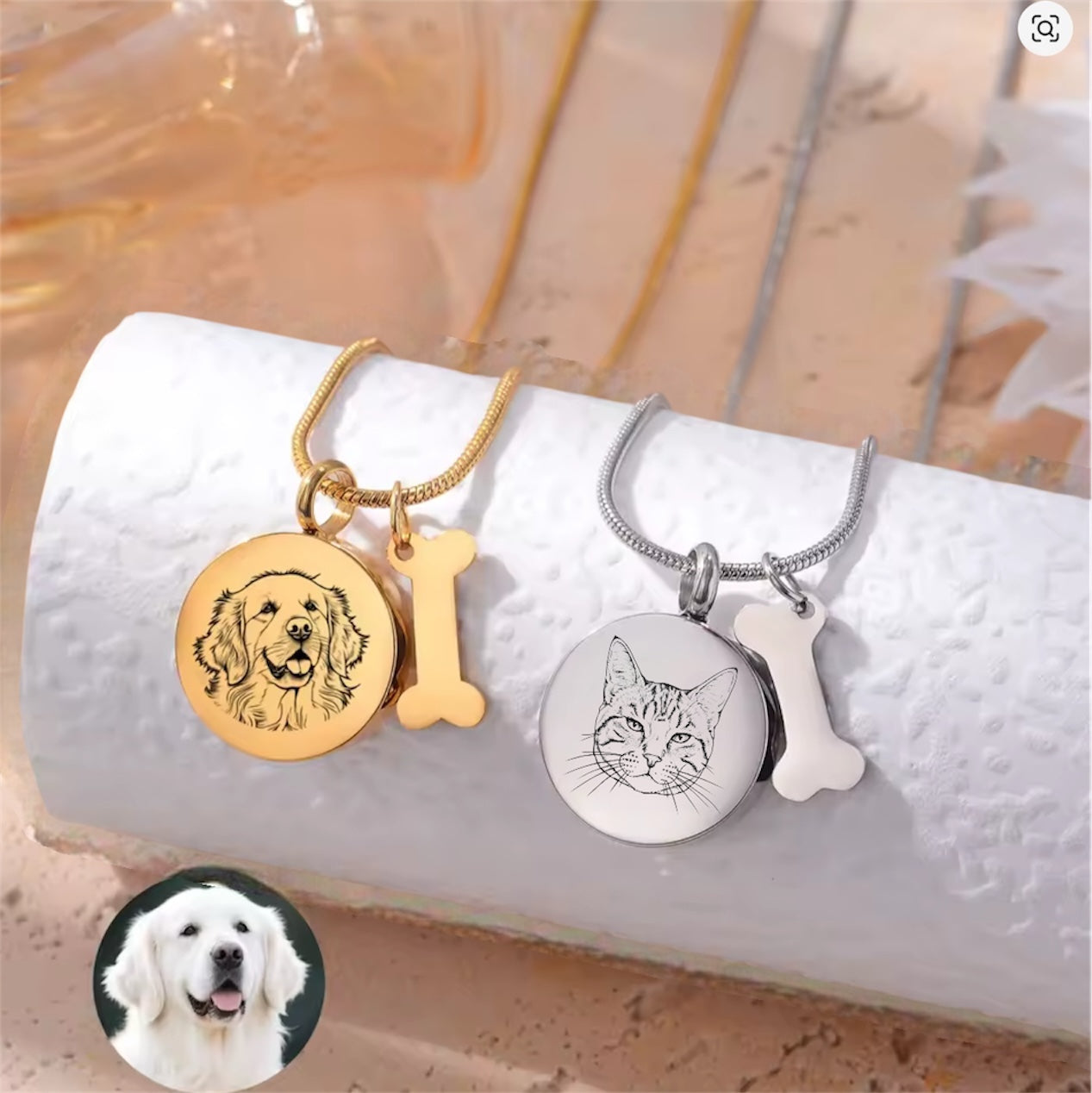 Pet Keepsake Necklace – Paw Print or Personalized